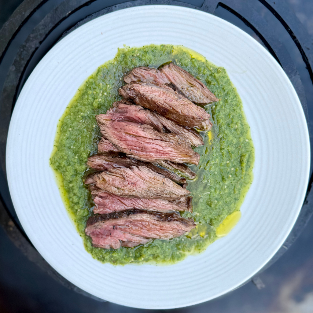 BBQ Bavette steak with Mexican Salsa Verde by Matt Burgess