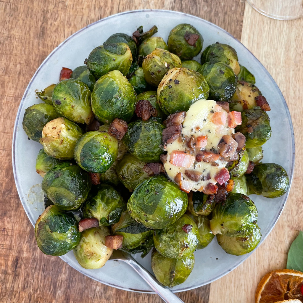Pancetta butter for festive sprouts