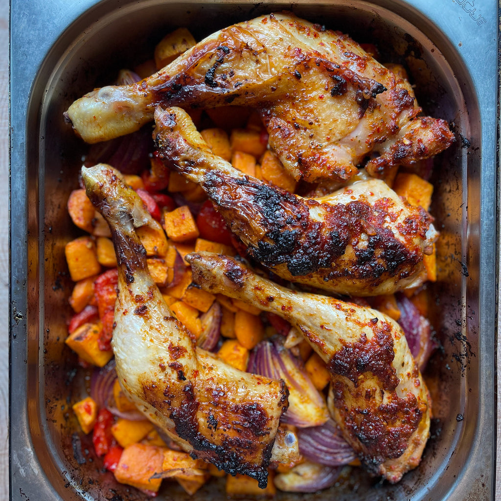 Piri Piri Chicken leg Traybake