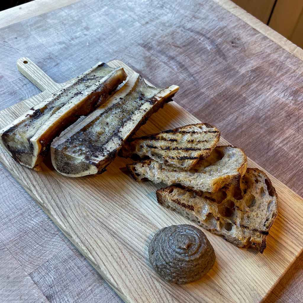 Roast Bone Marrow with Mushroom Parfait & Sourdough by Barry Horne