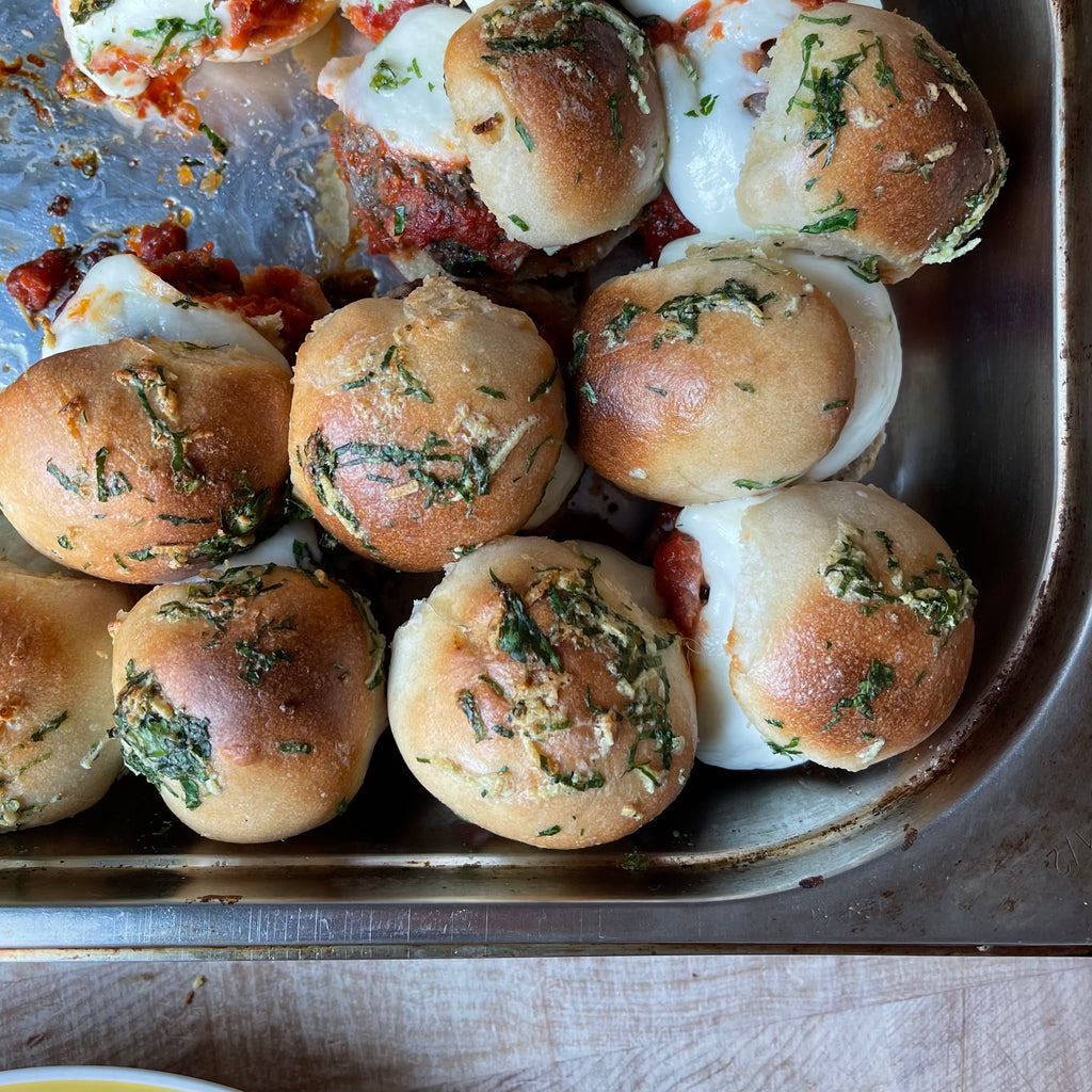 Veal Meatball Cheesy Sliders by Barry Horne