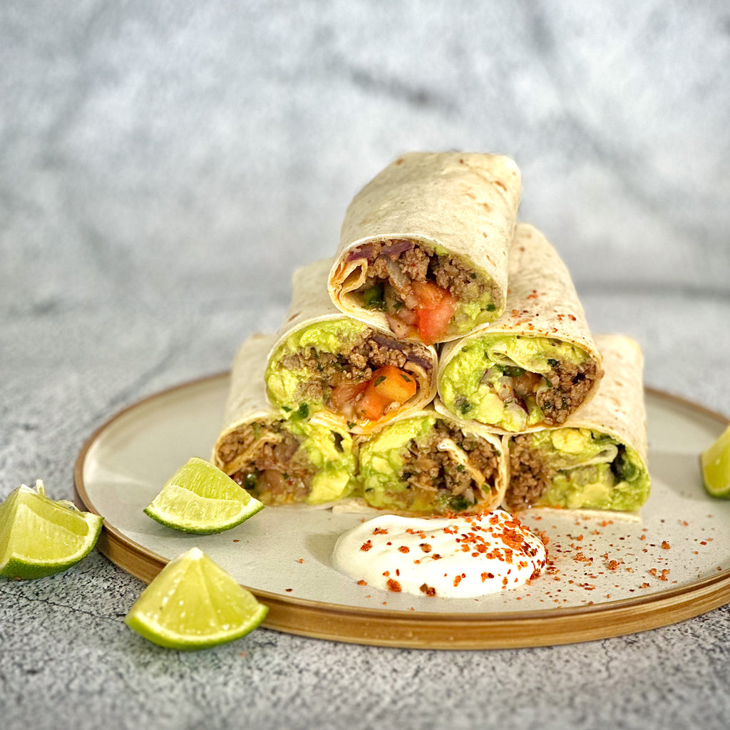 Wagyu beef burrito with spiced tomato, avocado & sour cream by Matt Burgess