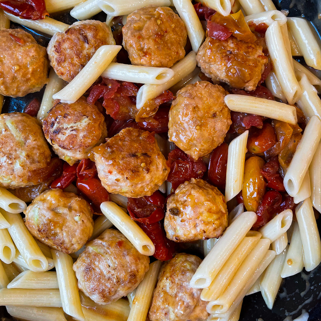 Chicken Meatballs with Broccoli & Parmesan by Barry Horne