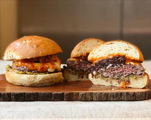 Six Nations Burger with Homemade Potato Rolls