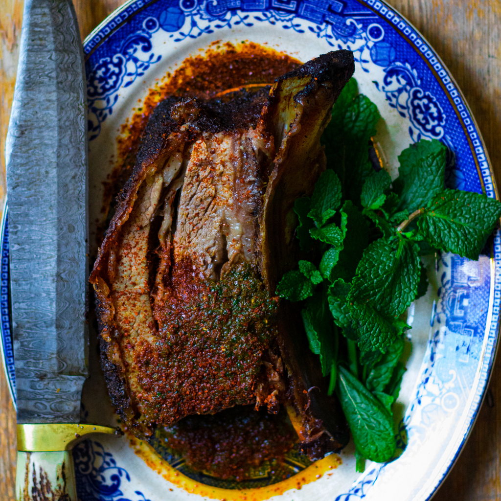 Short rib of beef, kimchi paste, gochugaru, mint by Matt Burgess