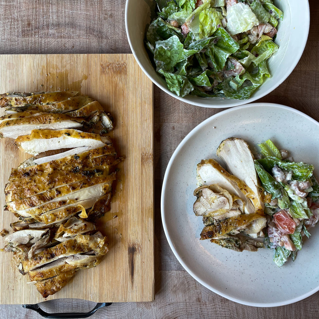 Roast boneless chicken with cobb salad by Barry Horne
