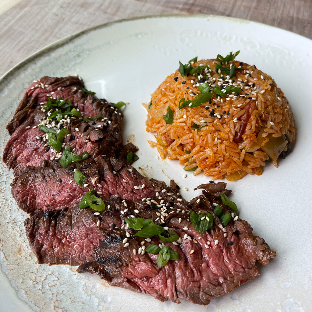 Korean Bavette with Kimchi Fried Rice by Barry Horne