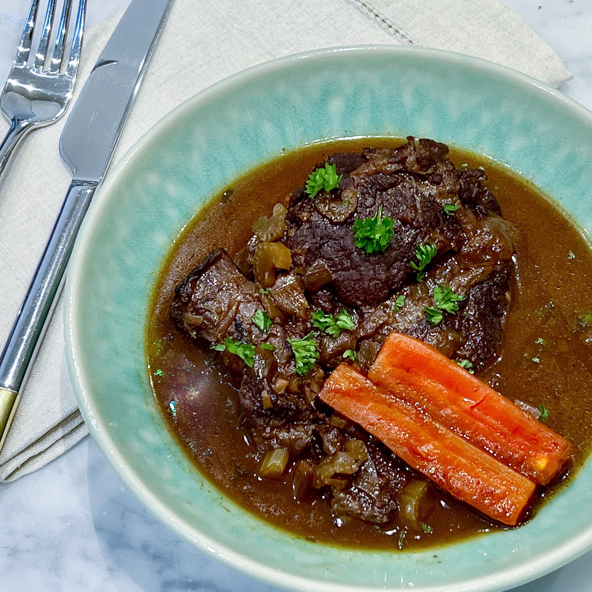 Slowcooked Braised Ox Cheeks by Yalda Alaoui Provenance Village