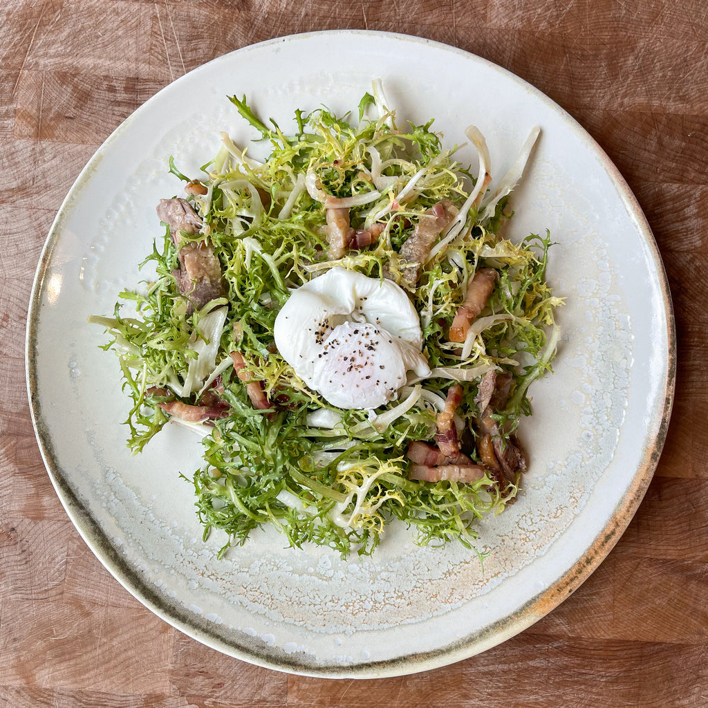 Frisée Salad with Glazed Confit Duck & Poached Egg by Barry Horne