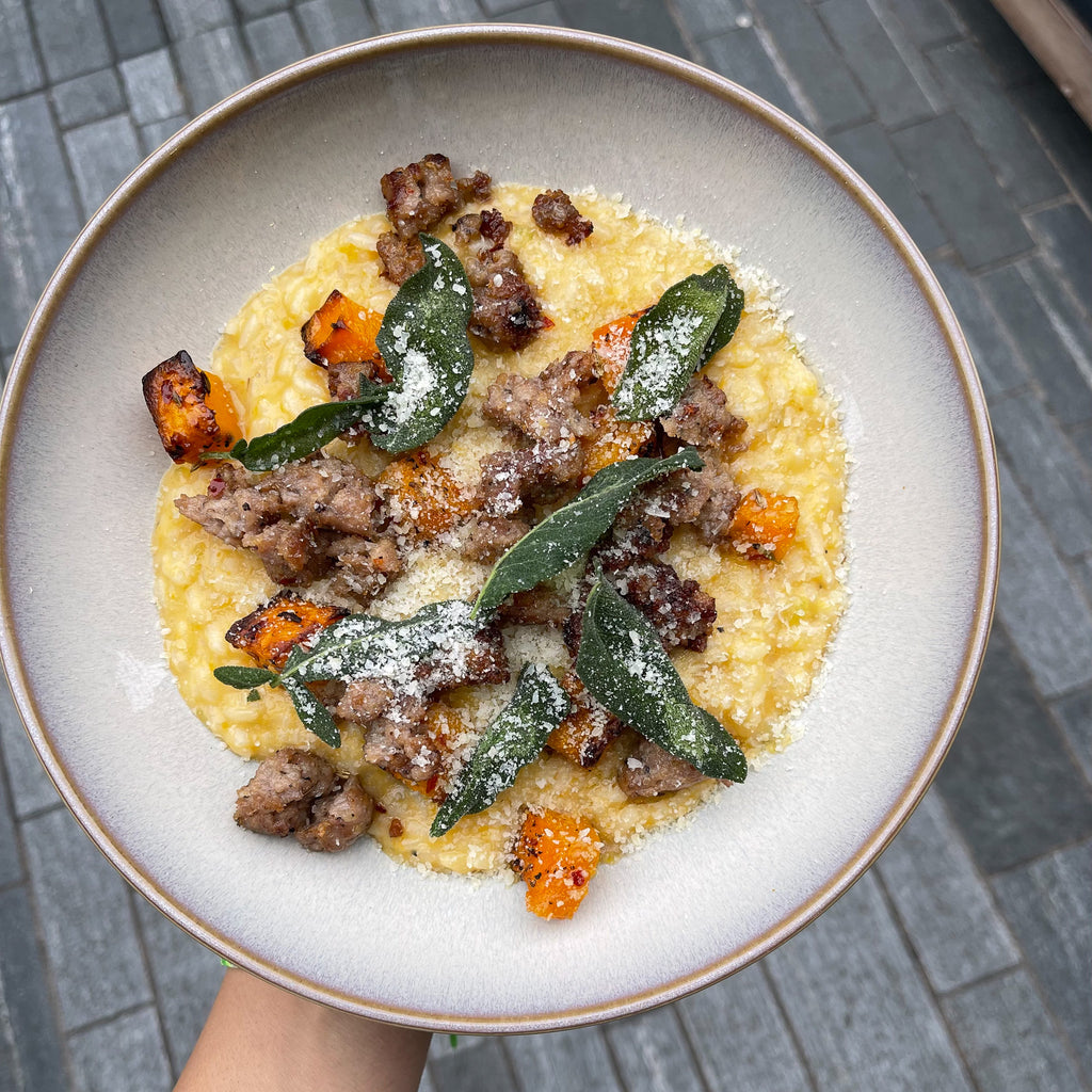 Winter Risotto with Italian Sausage & Squash by Barry Horne