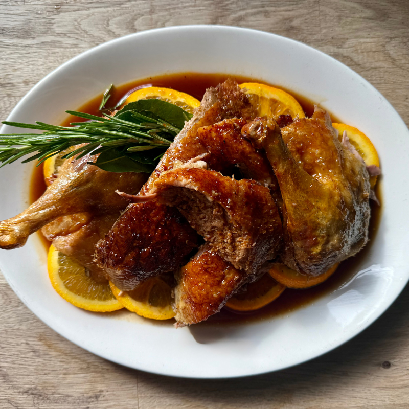 Whole Roasted Duck with a Sherry, Orange, Cinnamon & Maple Glaze by Matt Burgess