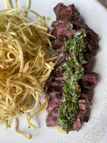 Steak Frites with Chimichurri Sauce by Barry Horne