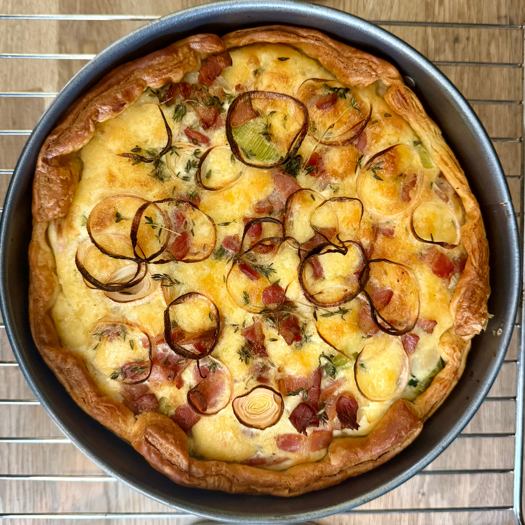 Creamed Leek, Bacon & Applewood Cheddar Quiche by Matt Burgess