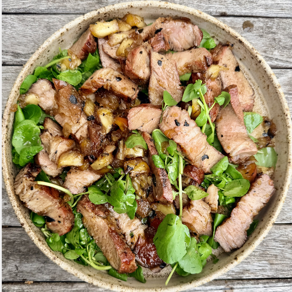 Iberico pork collar with burnt apple & sherry glaze by Matt Burgess