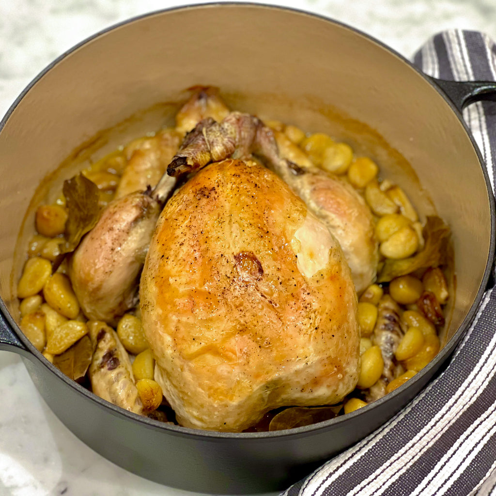Roast Chicken & Garlic Confit - The Anti-depressant Diet by Yalda Alaoui