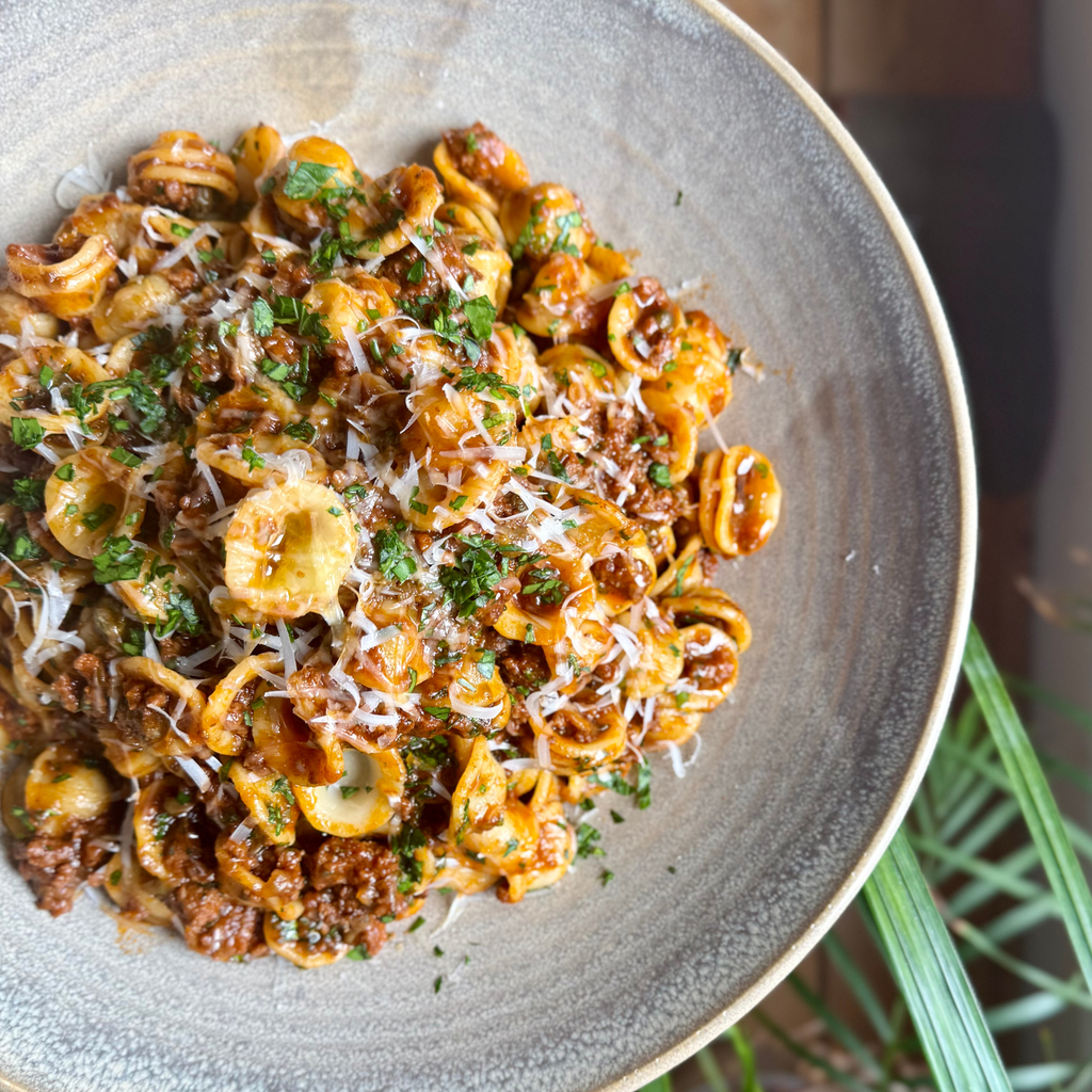Orecchiette with Veal & Caper Ragu Sauce by Matt Burgess