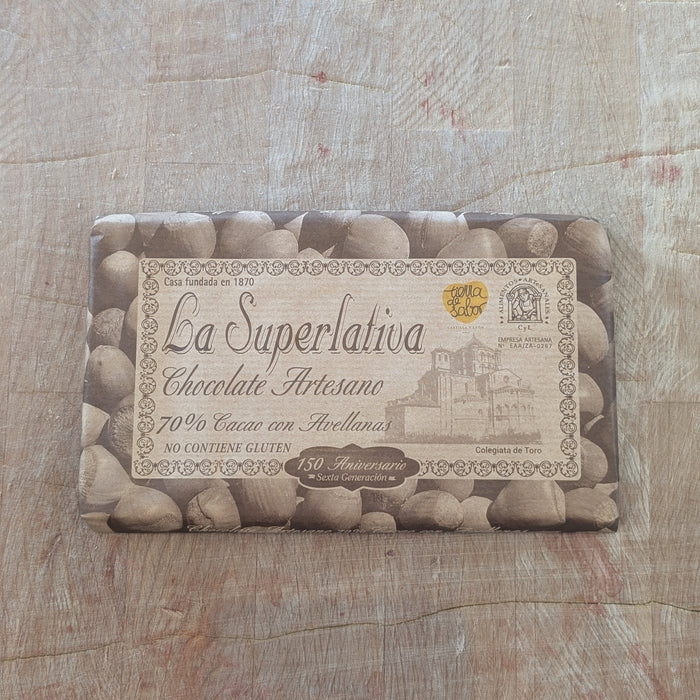 La Superlativa Chocolate 70% Cacao with Hazelnuts 200g