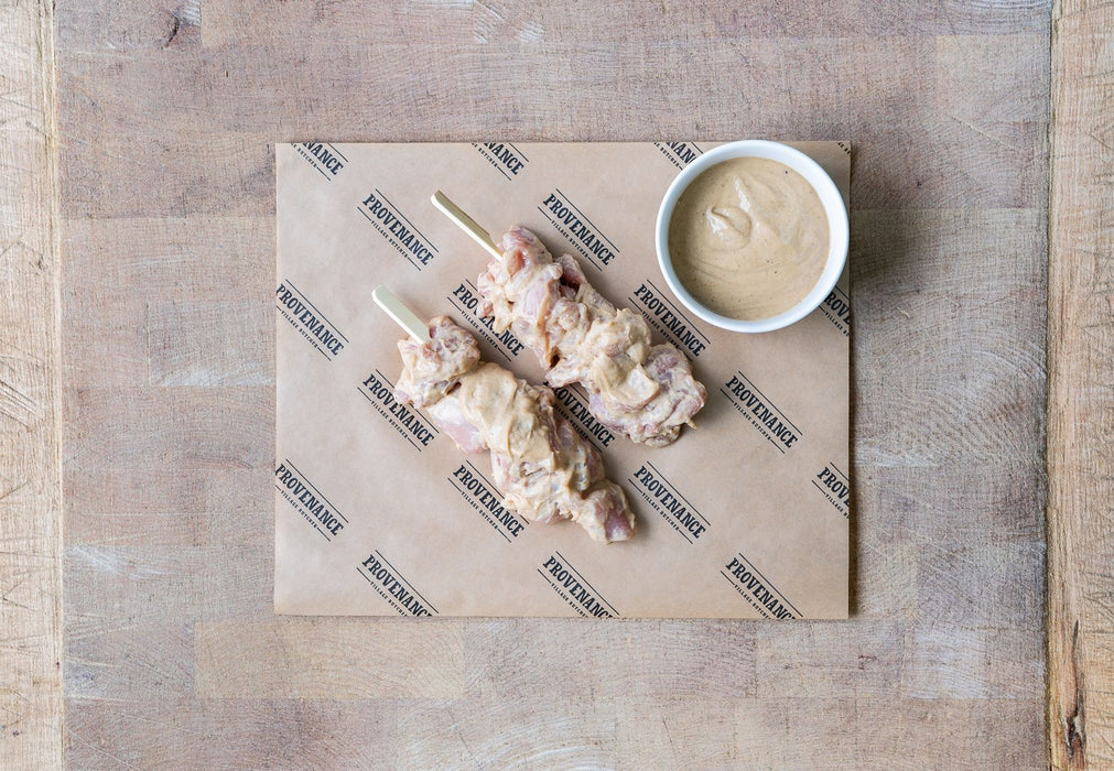 Satay Chicken Skewers with homemade dip by Provenance Village Butcher 